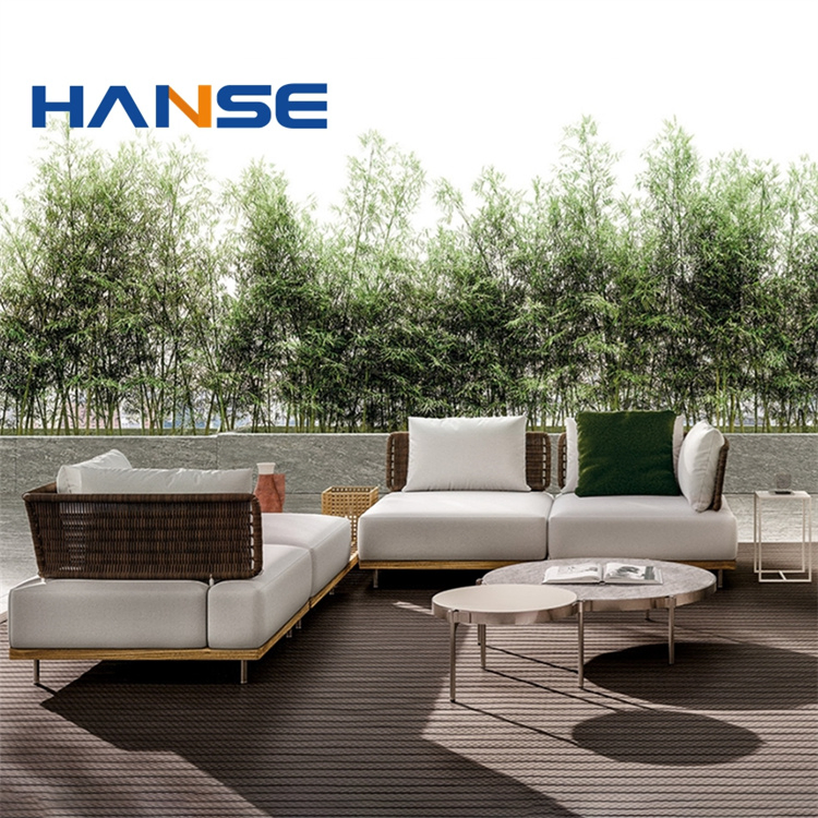 New Design Patio Modern Wooden Outdoor Furniture Sofa Set Furniture Outdoor Teak Wood Outdoor Sofas 3 Seater