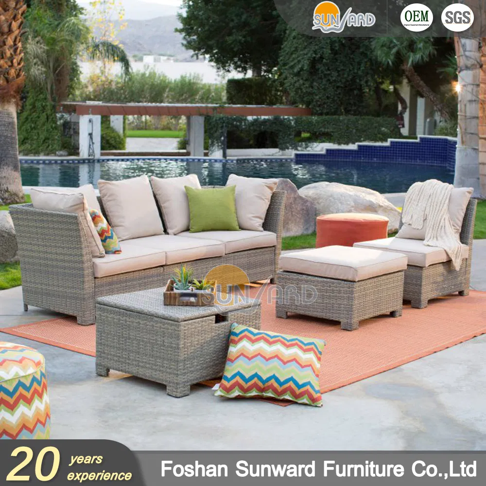 Luxury Outdoor Hotel Home Garden Living Room Patio Wicker Rattan Furniture Sofa