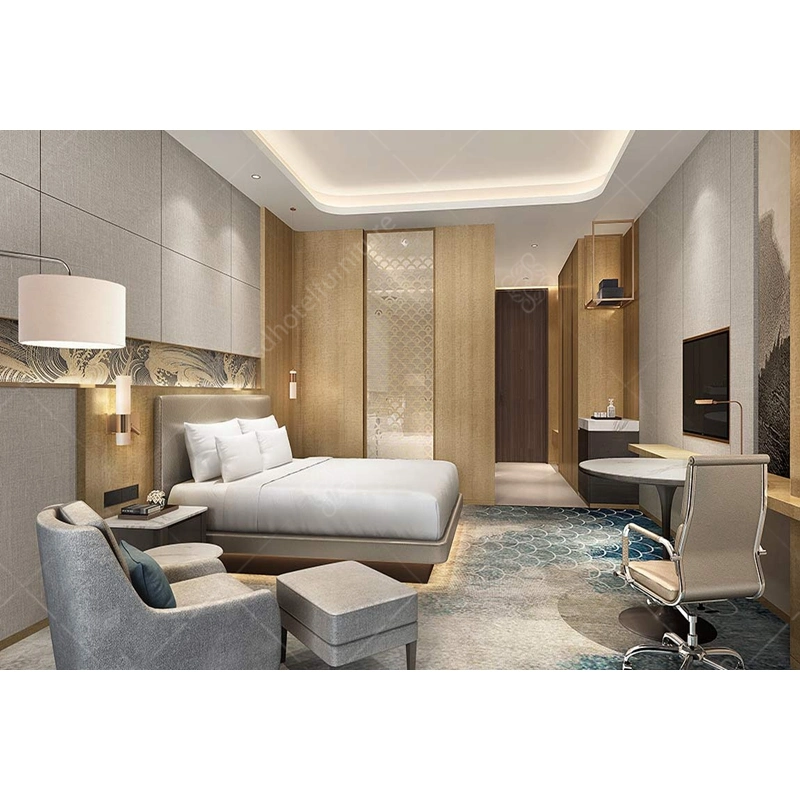 Custom Made Modern 5 Star Hotel Bedroom Guest Room Furniture Supplier for Villa, Resort, Apartment