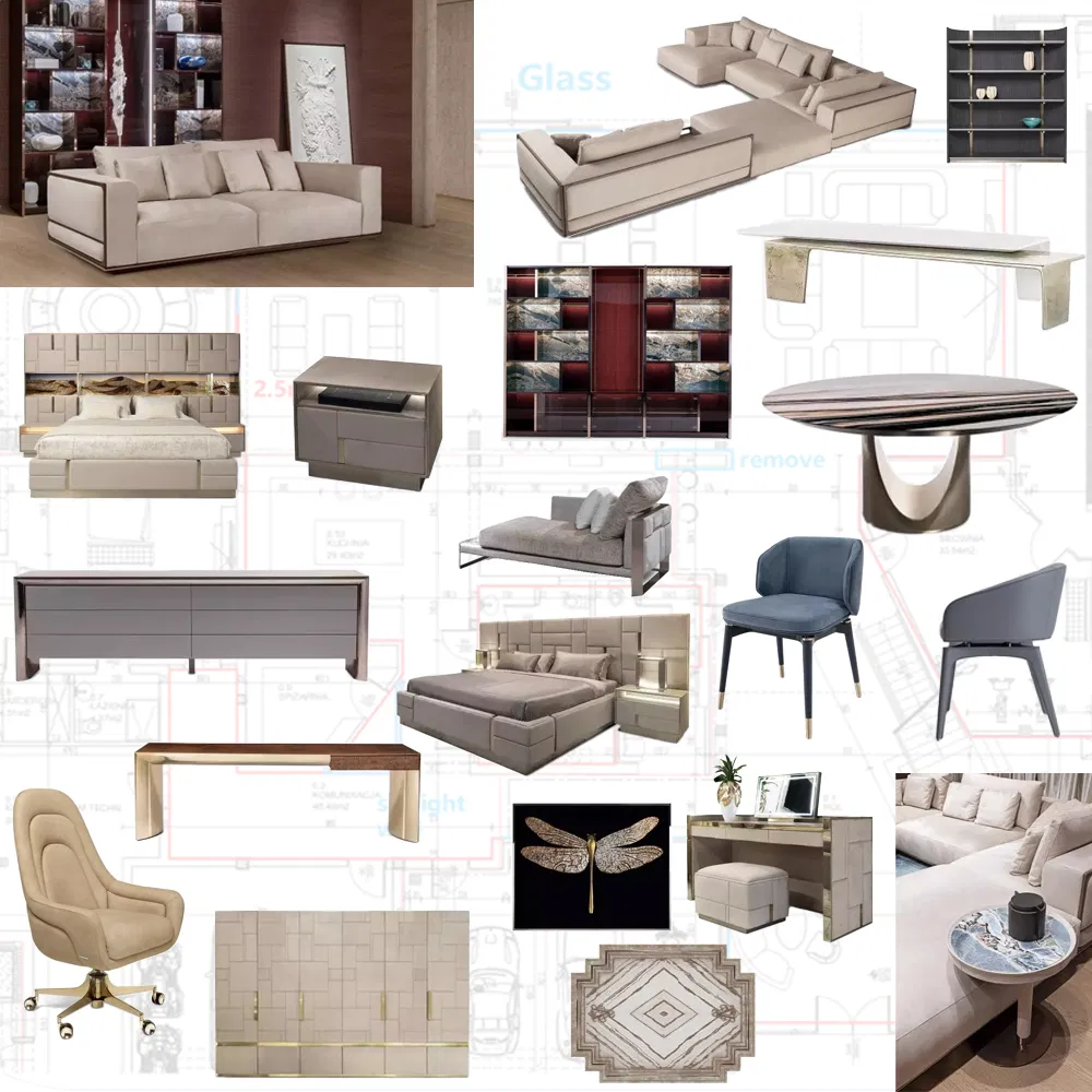 Luxury Furniture Customization Villa Atrium Living Room Sets Modern Sofa