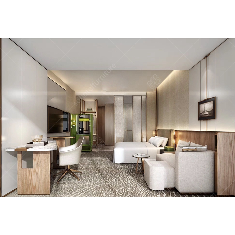 Custom Made Modern 5 Star Hotel Bedroom Guest Room Furniture Supplier for Villa, Resort, Apartment