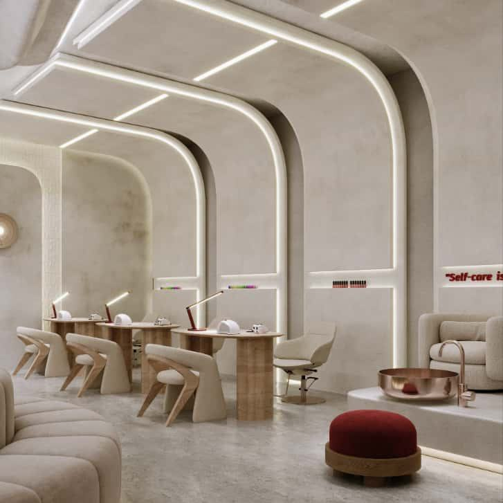 Design Custom Salon Interior Display Commercial Beauty Shop Decoration Furniture