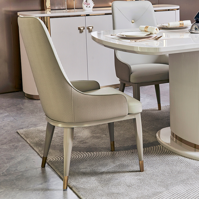 Modern White Wooden Luxury Dining Table and Chairs Set 6 Seater Complete Home Storage Large Wood Dining Room Sets Furniture