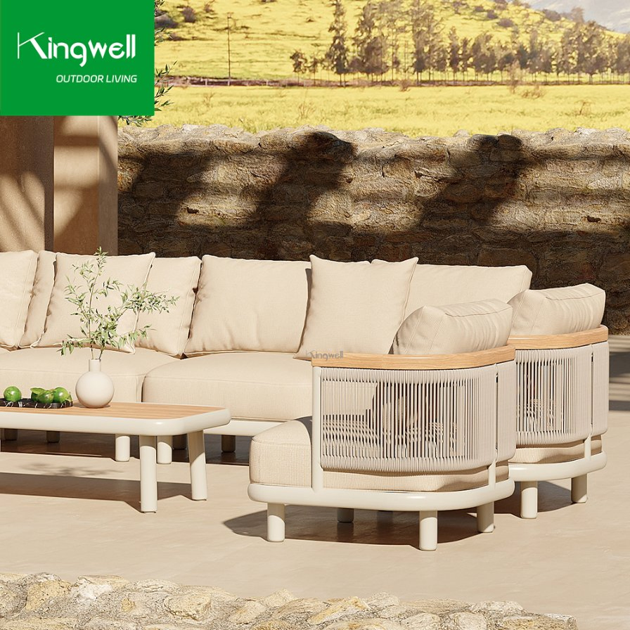 Customized Size Portable Aluminium Outdoor Patio Sofa Set Luxury Garden Furniture