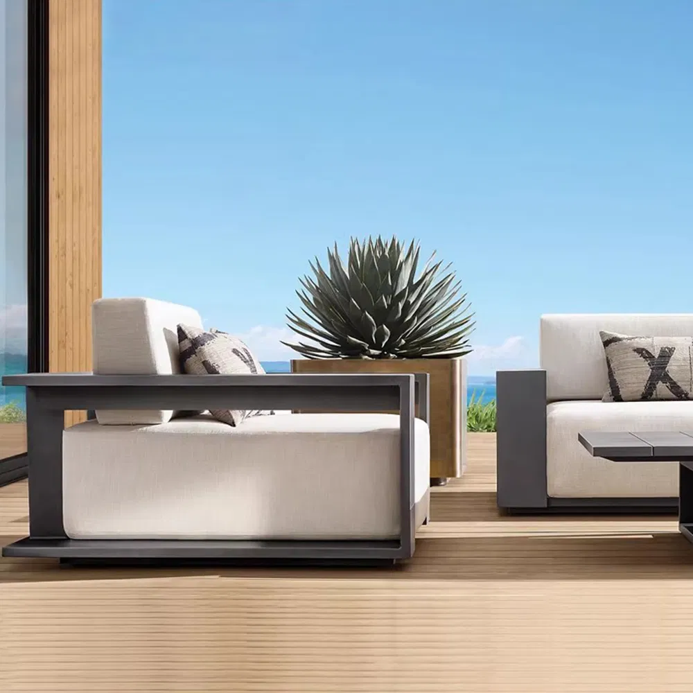 Nordic Style Modern Home Outdoor Living Room Furniture Set Aluminum Sofa