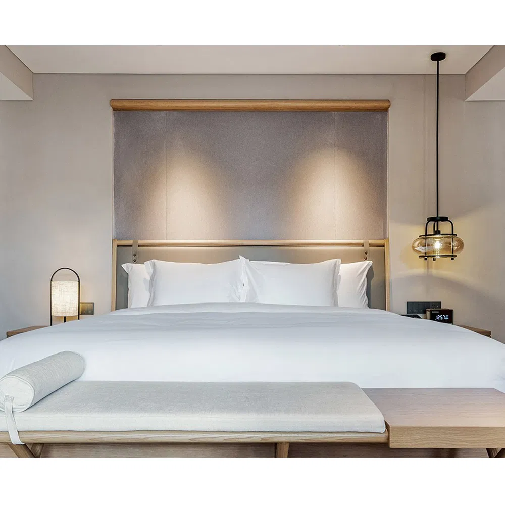 Wooden White Bedroom Melamine Home Bedroom Furniture Solid Wood Wardrobe Minimalist Hotel-Style Bedroom Furniture