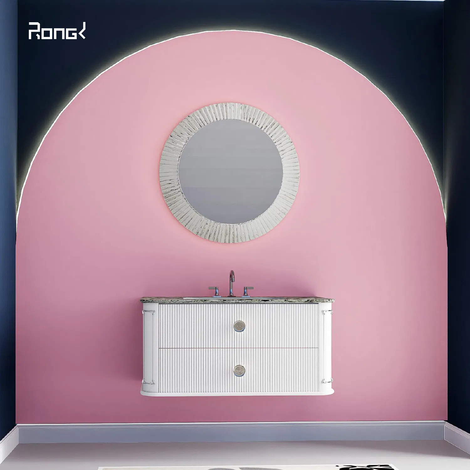 Smart Waterproof Furniture: Modern Wooden Ensemble Set for Elegant Bathrooms