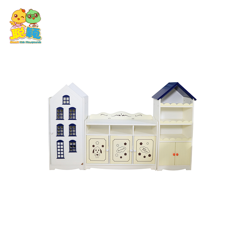 Kindergarten Role-Play Kids Cartoon Bookcase Bookshelf Wooden Display Children Storage Furniture