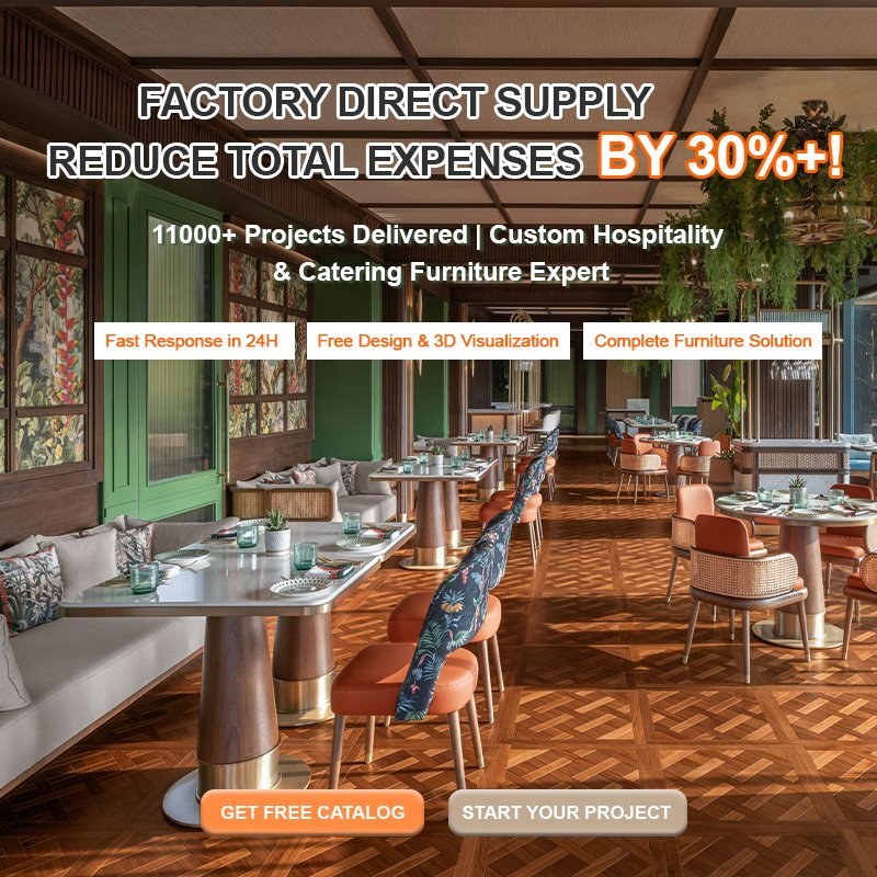 Commercial Restaurant Hotel Furniture Curved Patterned Fabric Armchair Blue Custom Table Set Hotel Lounge Area