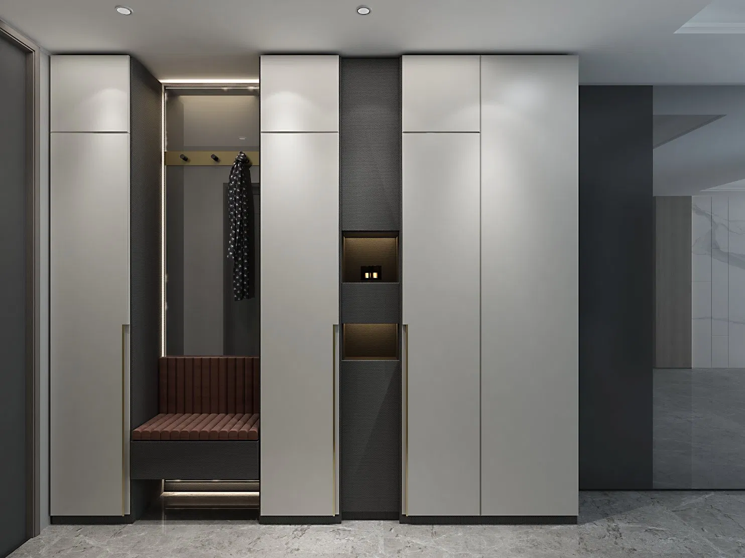 Melamine Wood Storage Sliding Cloest Custom Wardrobe with Drawers Solid Wood Modern Bedside Table Bedroom Home Furniture Sets