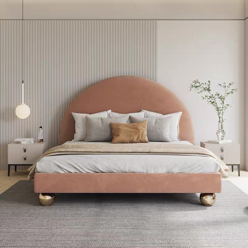 Wooden Round Bed Frame for Foshan House Bedroom Furniture