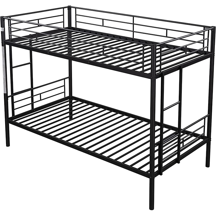 Factory Directly Wholesale Modern Apartment Furniture Double Person Firm Stainless Steel Metal Bunk Double Bed Frame with Storage for Hotel Schoold Dormitory