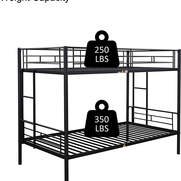 Factory Directly Wholesale Modern Apartment Furniture Double Person Firm Stainless Steel Metal Bunk Double Bed Frame with Storage for Hotel Schoold Dormitory