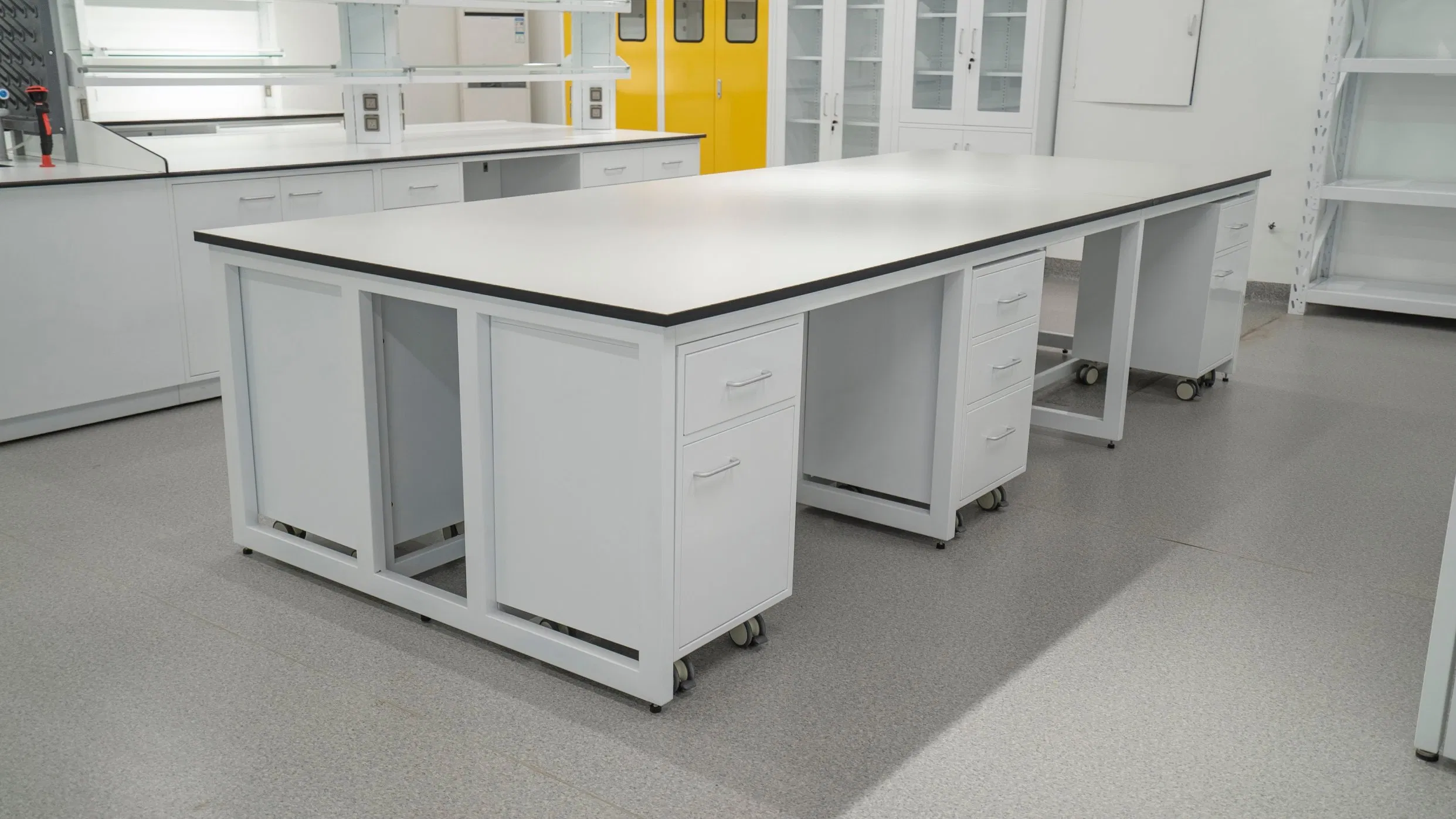 Lab Modular H Frame Bench Lab Casework Furniture with Castor Wholesale Durable Cheap Price