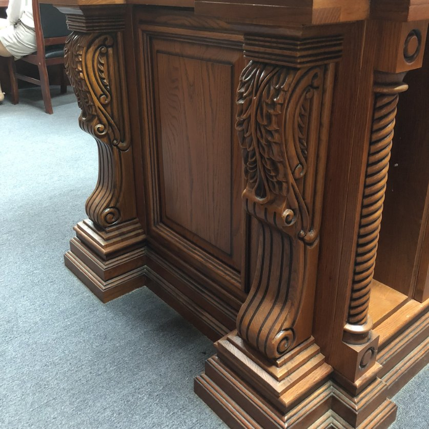 High Quality Classical Style Custom Solid Cherry Wood with Pillar Kitchen Furniture