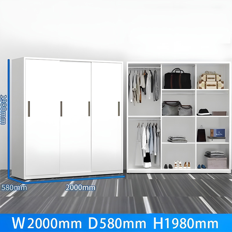 Modern Space-Optimized Wardrobe Metal Cabinet Wardrobe Bedroom Storage Furniture