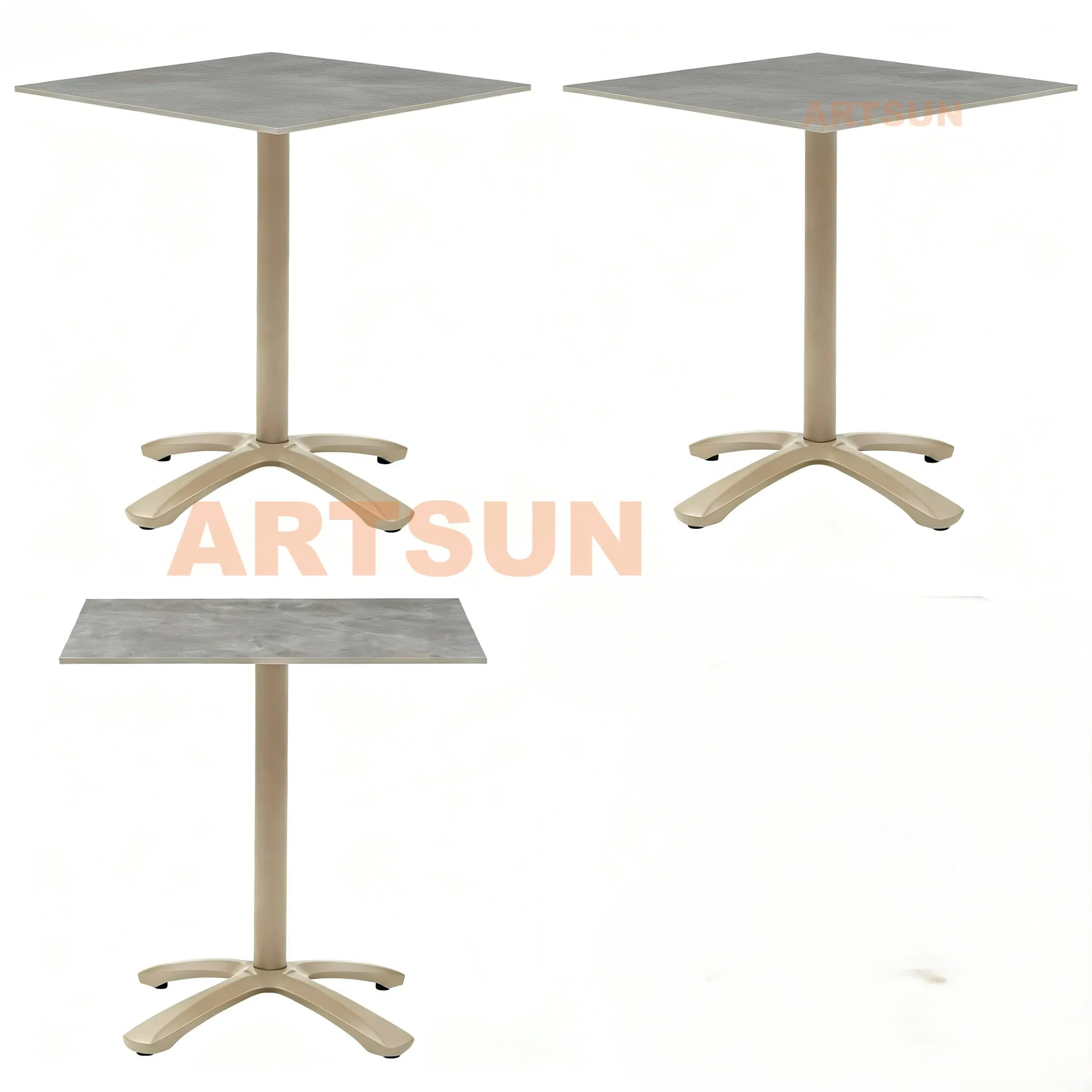 Guaranteed Modern Latest Design Durable Customized Home Outdoor Furniture Disassembled Weatherproof Patio Garden Restaurant Table with Marble Stone Top