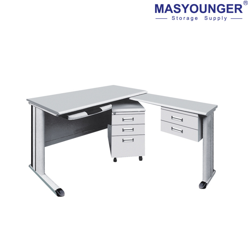 L Shape Metal Office Table Deak Metal Morden Office Furniture