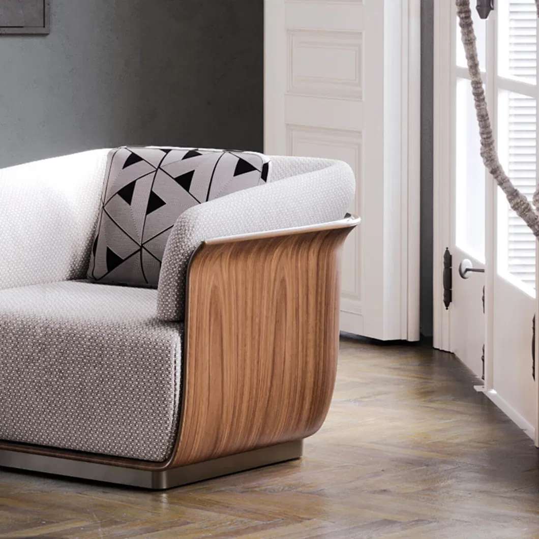 Wholesale Premium Minimalist Sofa Light Beige Fabric Modern Living Room Furniture