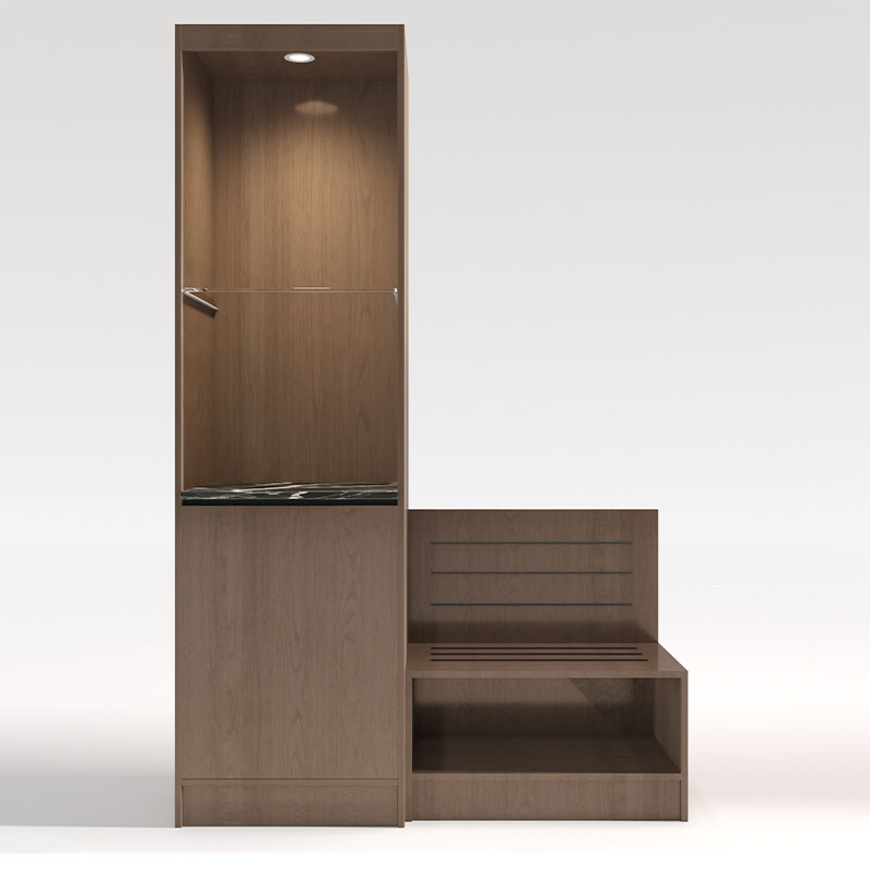 Customizable Furniture Minimalist Minibar with Hidden Compartments and Luggage Rack