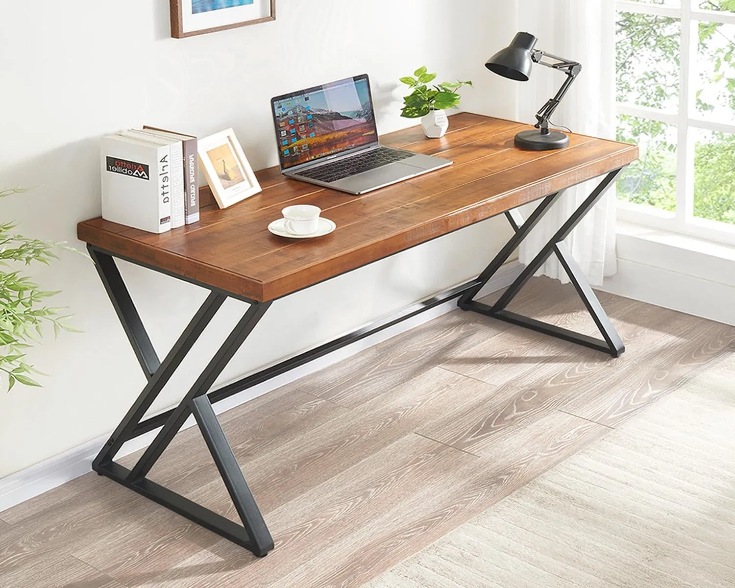 Solid Wood Home Office Computer Table Writing Desk for Living Room Bedroom