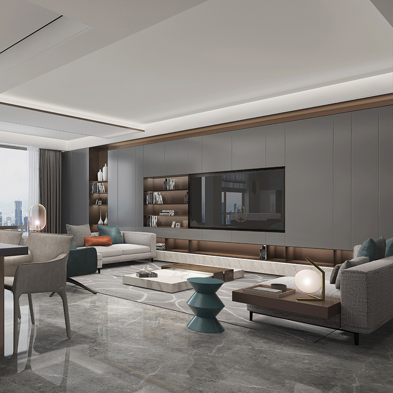 Wooden Modern Luxury Living Room Home Furniture for TV Stand with Smart Fireplace Floating TV Cabinet