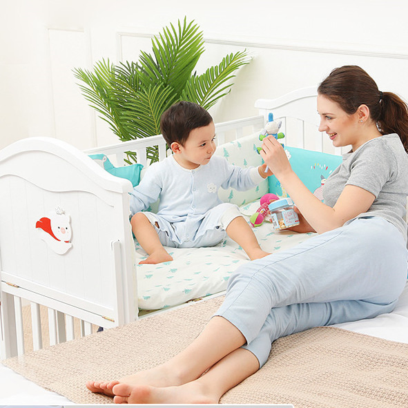 Chinese Cama Bebe/ Kids Babies Children Toddler Bed Crib Swing Cot Solid Wood/Infant Beds/Baby Furniture