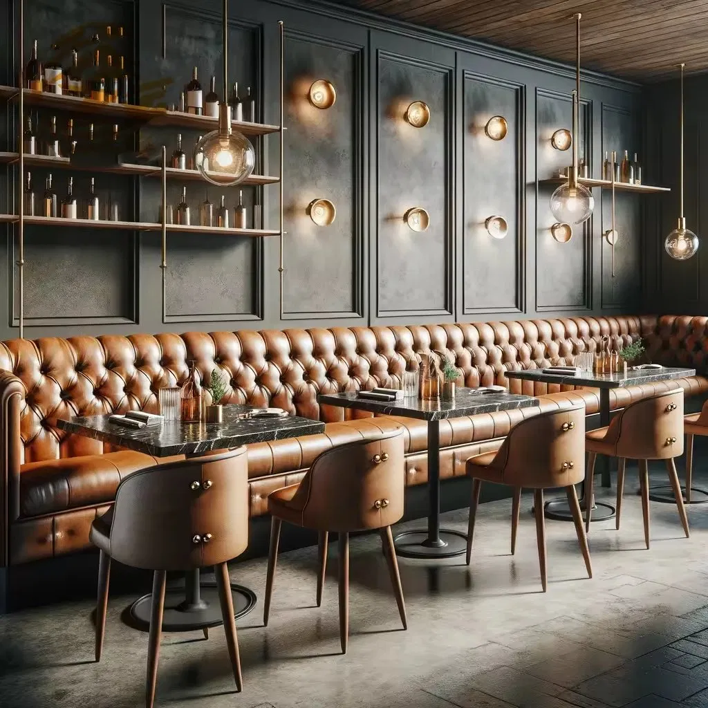 Project Modern Wooden Dining Booth Seating Cafeteria Cafe Table Chair Restaurant Furniture