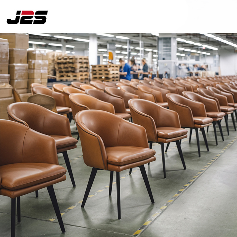 J2s Vintage Industrial Commercial Restaurant Furniture Sets Tan Leather Chesterfield Booth Seating with Solid Wood Tables