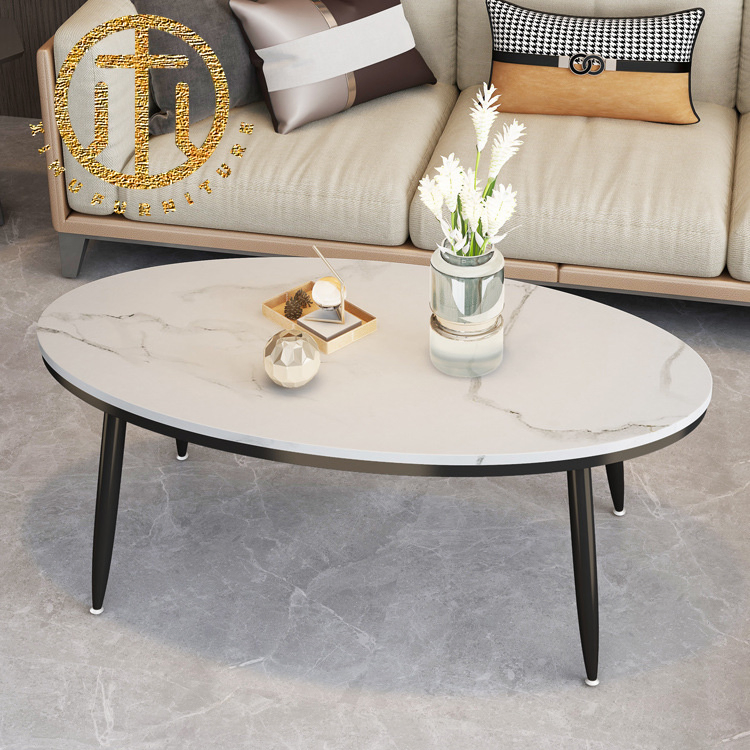 Nordic Oval Slab Coffee Table Modern Living Room Home Furniture