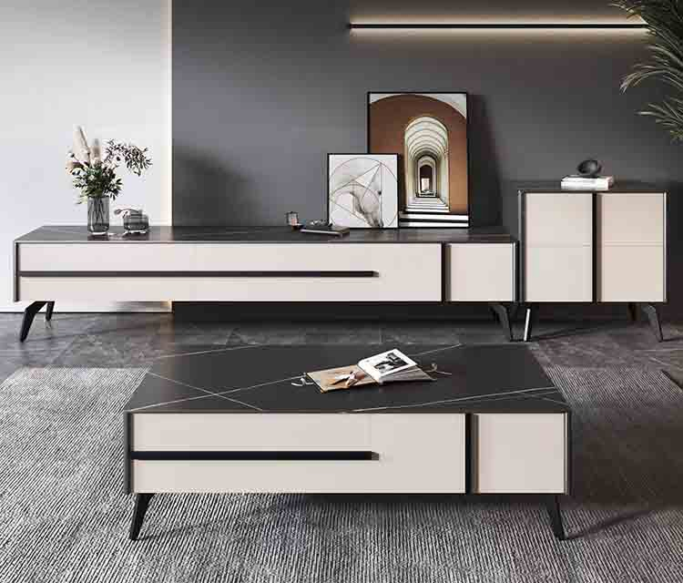Minimalist Living Room Furniture Coffee Table TV Cabinet Combination Set