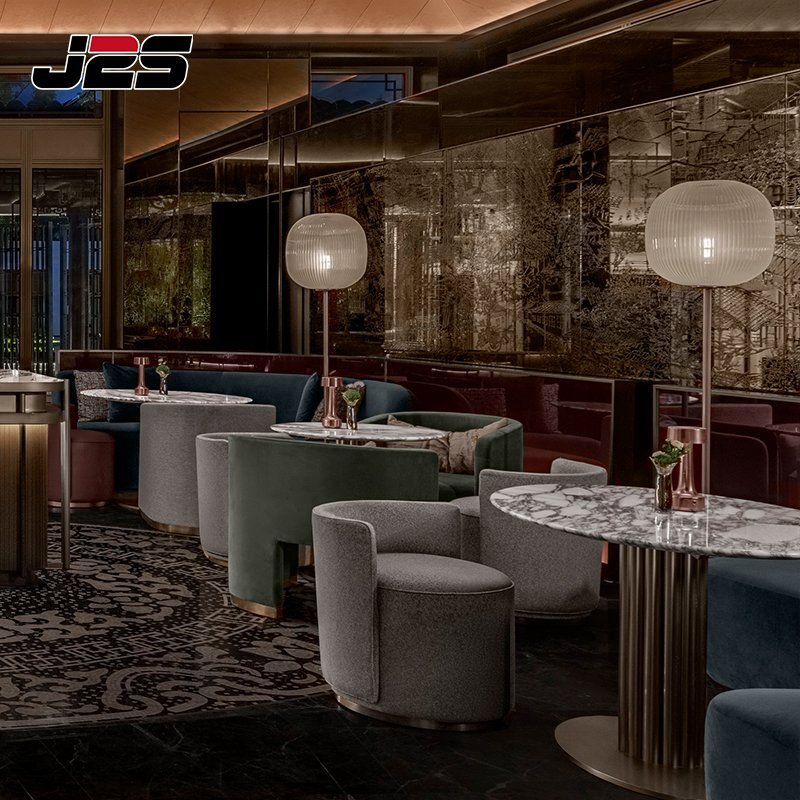 Luxury Commercial Commercial Chairs for Restaurant Furniture Velvet Tub Chair Marble Table Lounge Bar Club