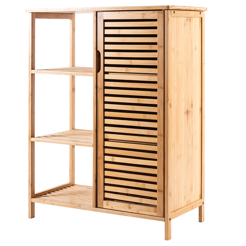 Bamboo Bathroom Storage Cabinet 3 Tier Shelves Furniture Kitchen Rack