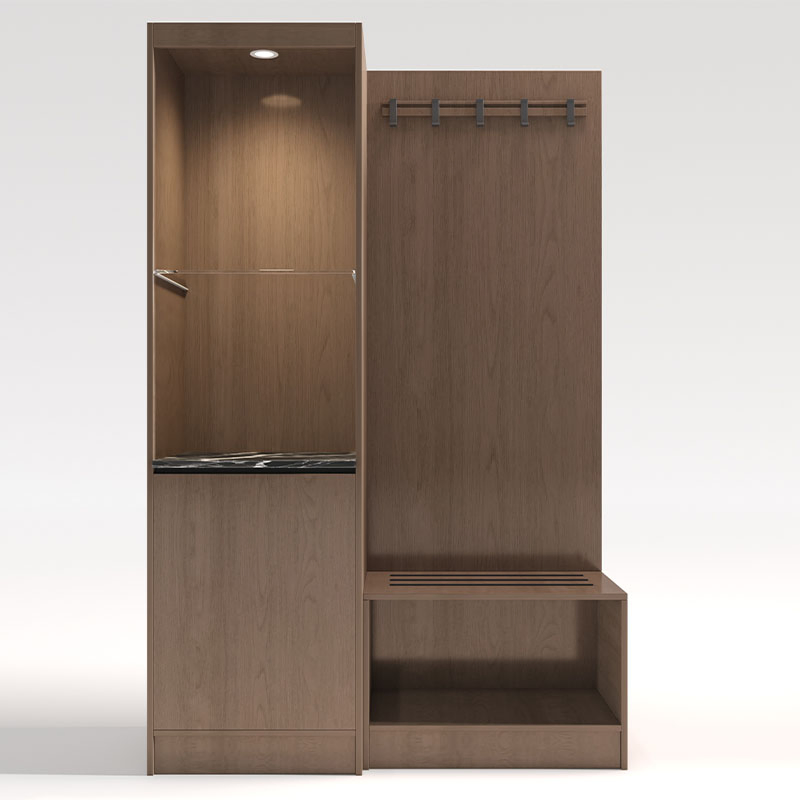 Customizable Furniture Minimalist Minibar with Hidden Compartments and Luggage Rack