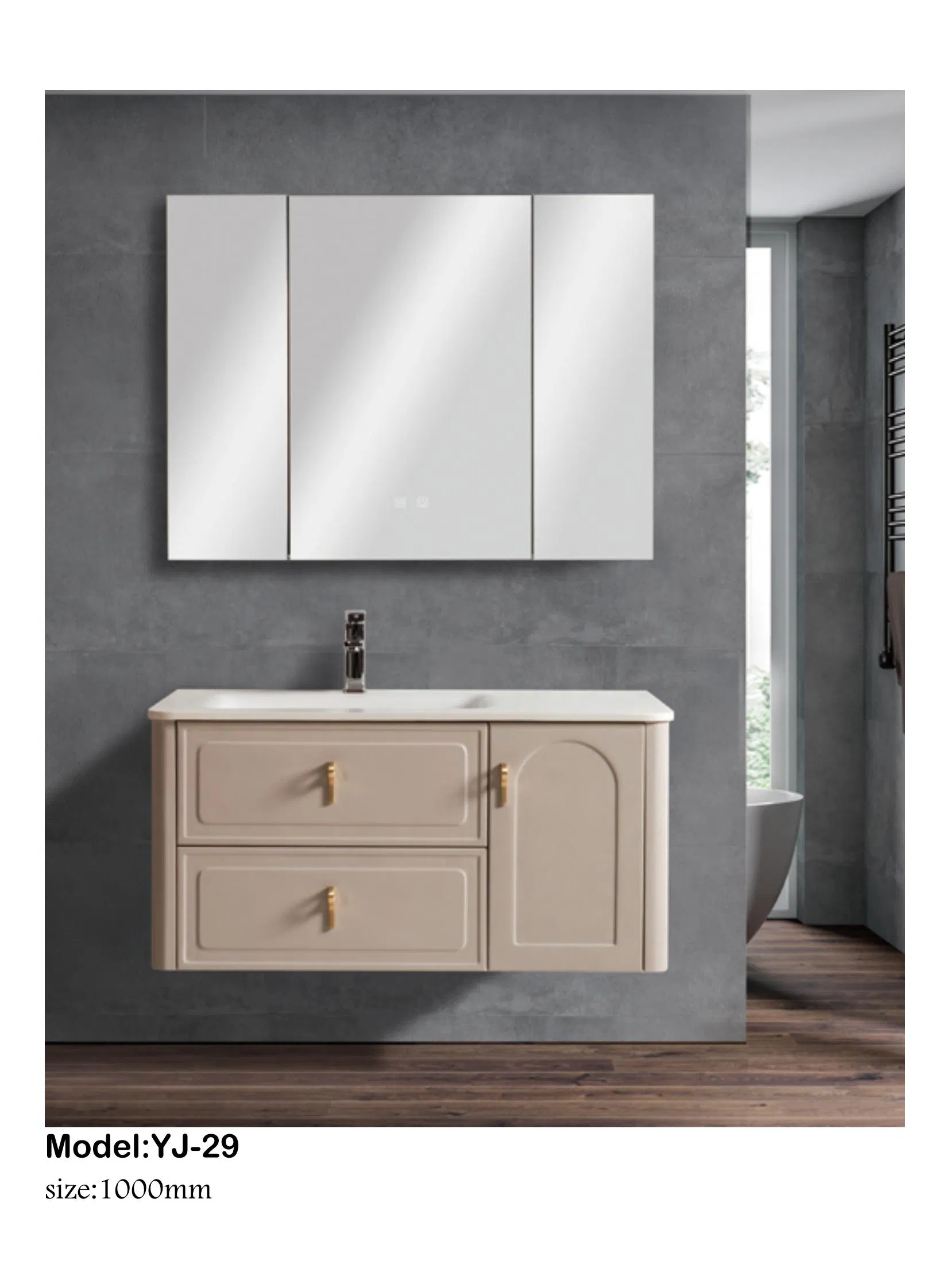 Home Smart Wash Vanity Customized Wood Hotel Modern Wall Bathroom Furniture