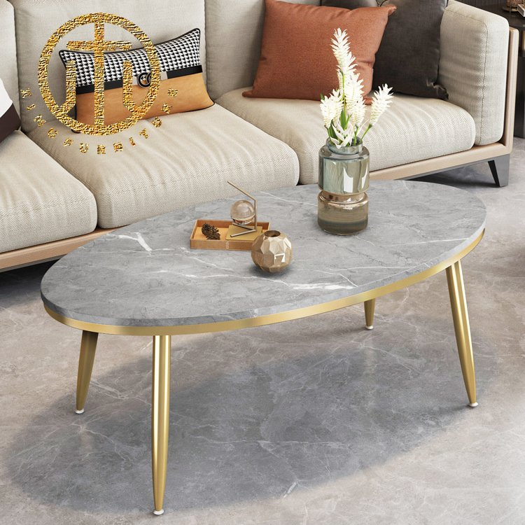 Nordic Oval Slab Coffee Table Modern Living Room Home Furniture