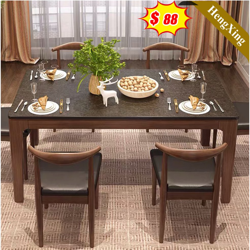 Minimalist Home Restaurant Furniture Dining Room Furniture Dining Room Set Wooden Marble Dining Table Chair (UL-21LV2016)