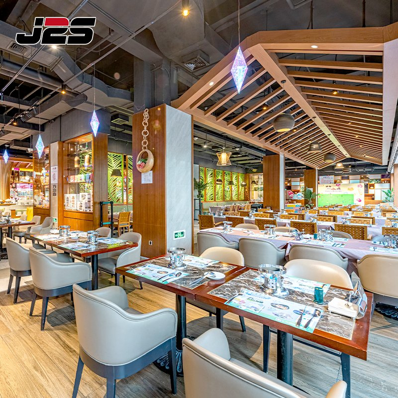 J2s Chaise De Restaurant Table Restaurant Furniture Solid Wood Armchair Table Set Wedding Banquet Hall Event Hotel