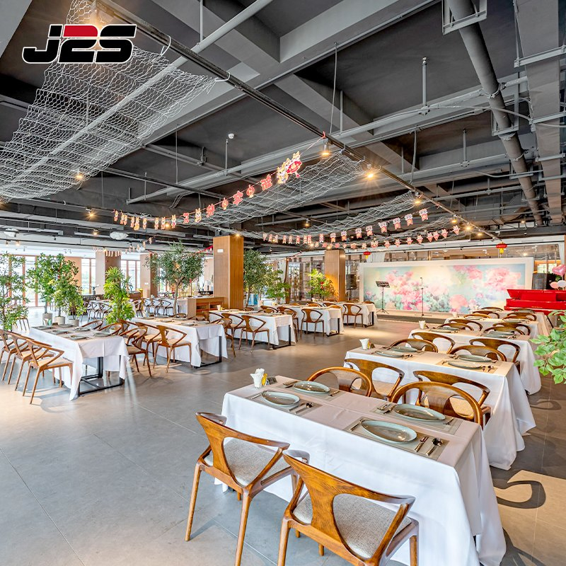 J2s Chaise De Restaurant Table Restaurant Furniture Solid Wood Armchair Table Set Wedding Banquet Hall Event Hotel