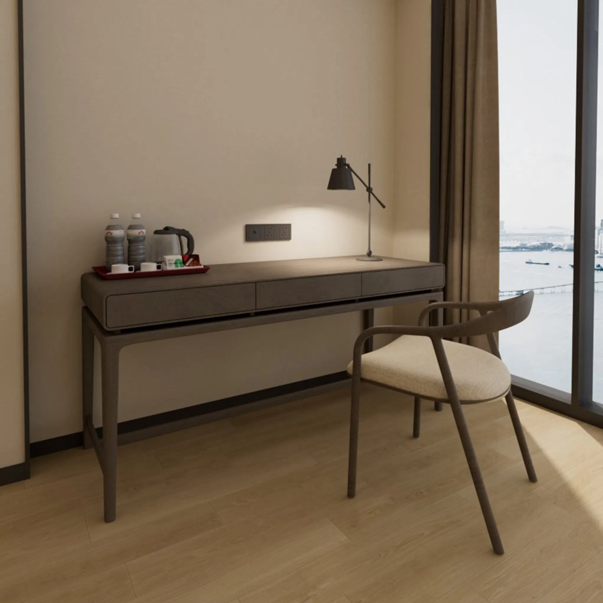 High Quality Modern Bedroom Furniture Sets 4 Star Durable MDF Hotels Apartments Furntiure