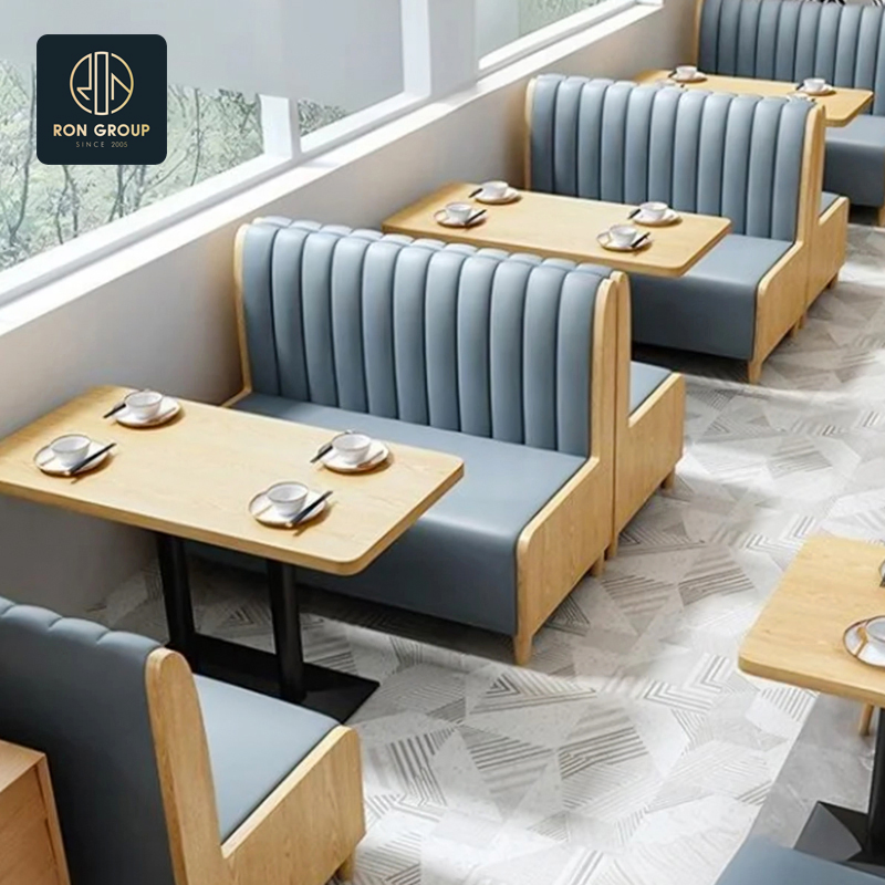 Hot Sales Modern Australian Fast Food Leather Bench Booth Seating Coffee Shop Wood Table and Chair Commercial Restaurant Furniture for Restaurant