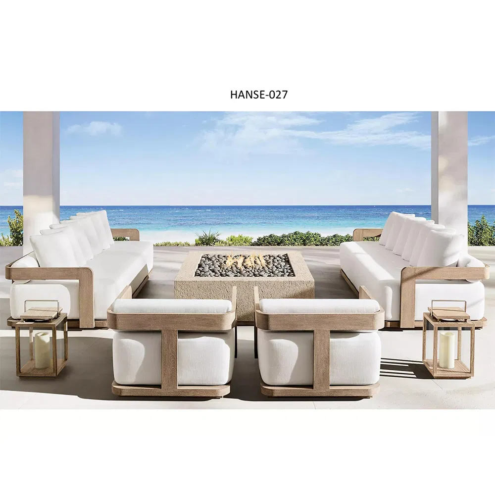 Comfortable Wicker Rattan Outdoor Garden Sofas Patio Wood Garden Sofa Set Furniture Outdoor