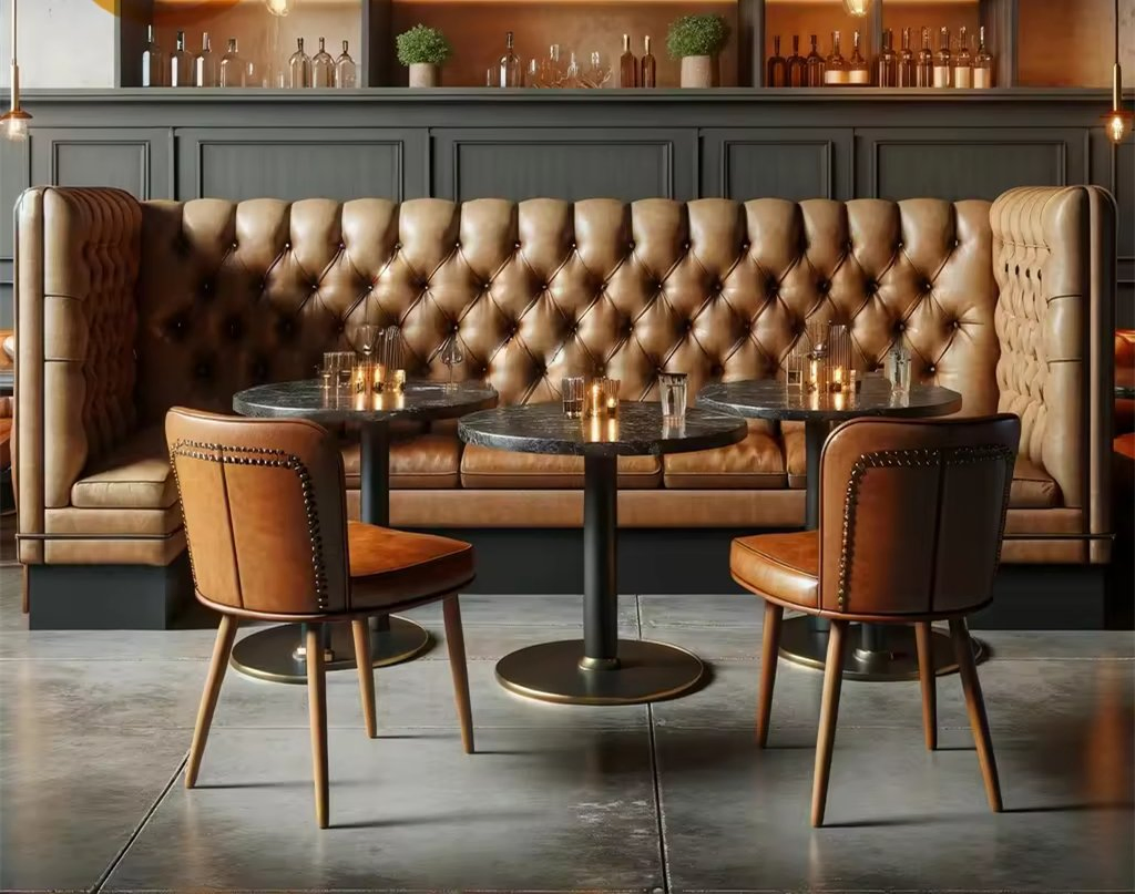 Project Modern Wooden Dining Booth Seating Cafeteria Cafe Table Chair Restaurant Furniture