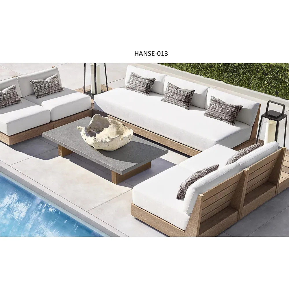 Comfortable Wicker Rattan Outdoor Garden Sofas Patio Wood Garden Sofa Set Furniture Outdoor