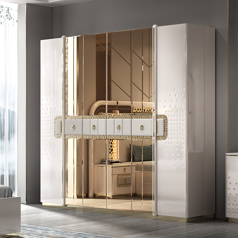 Modern Luxury Complete Wood Double Bed Set Home Master Room Storage Wooden Frame Full King Size Bedroom Sets Furniture