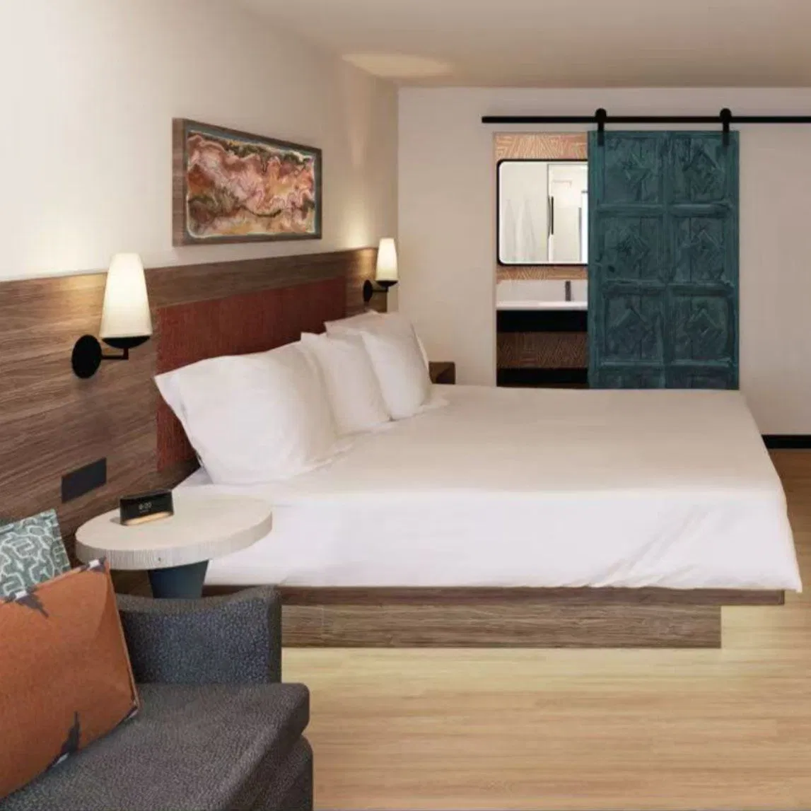 Luxury Customized Wood Veneer Hotel Bedroom Furniture for 5-Star Hotel &amp; Resort