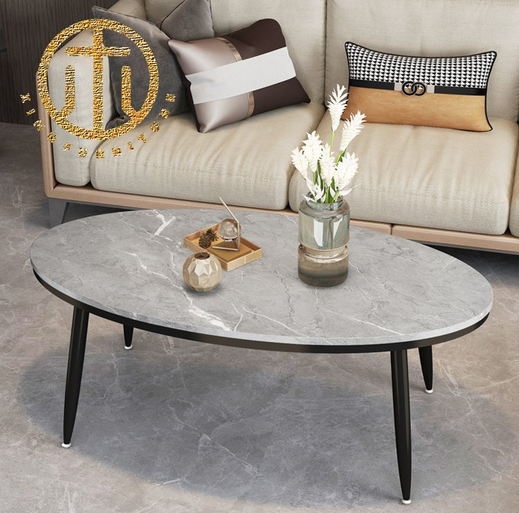Nordic Oval Slab Coffee Table Modern Living Room Home Furniture