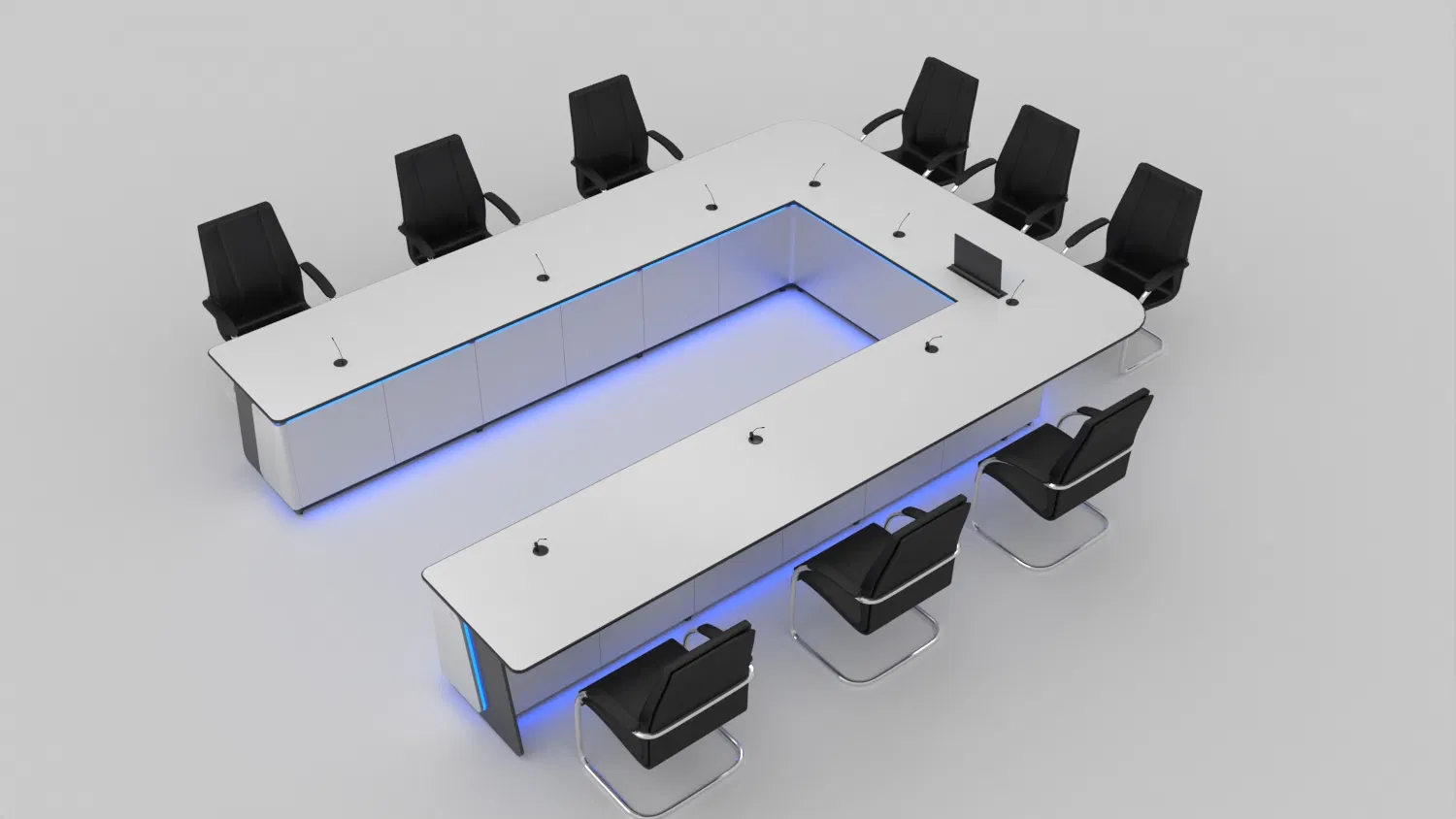 Ergonomic Modern Office U-Shaped Conference Table Smart Executive Desk Furniture Set