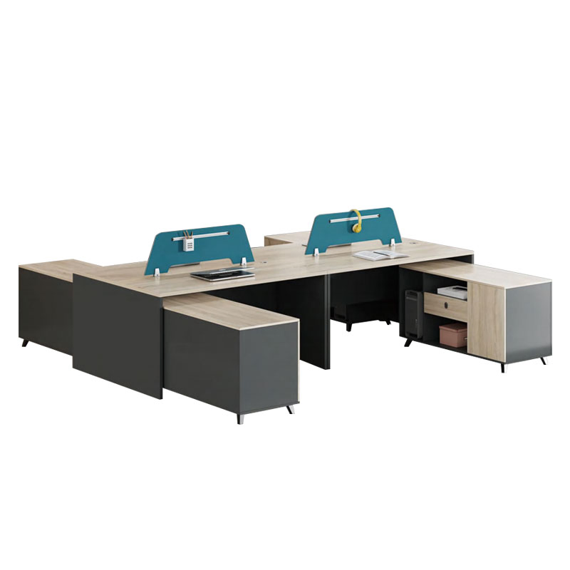Yolanda Office Furniture Office Work Desk Table 2 4 6 8 Person Staff Workstation Modern Design Standard Size Double Side Staff Table