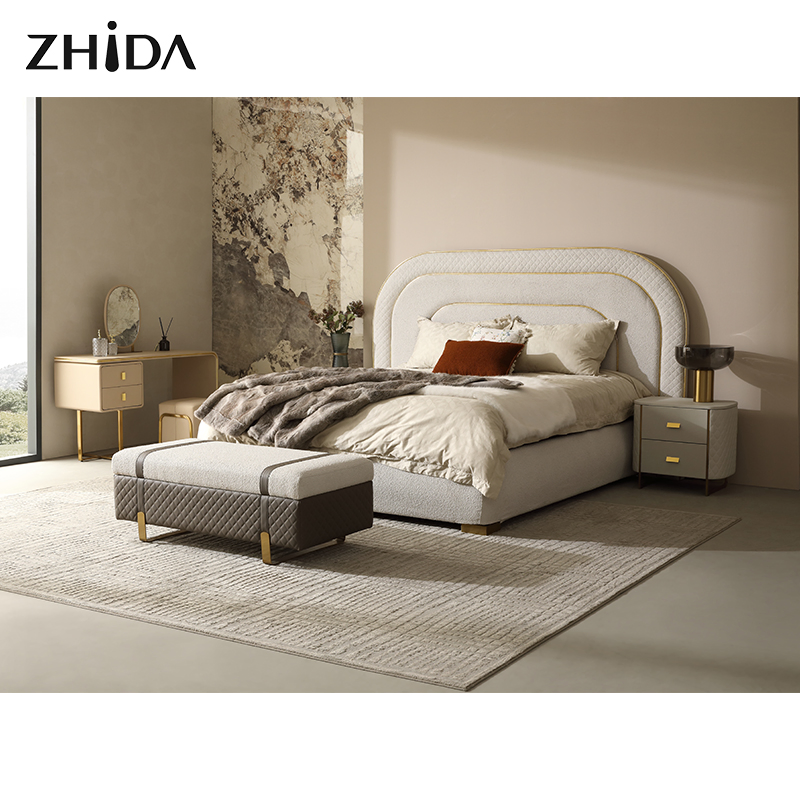 Ferly Hot Selling Luxury Modern Comfortable Furniture Bedroom Bed Upholstered Modern Bed for Bedroom Furniture Bed